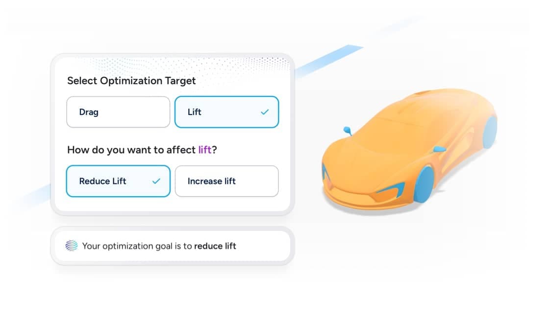 AirShaper optimization target selection interface