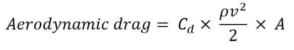 Aerodynamic drag equation