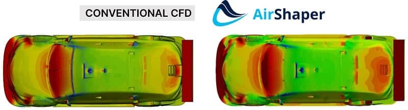 Pressure map comparison between AVL and AirShaper