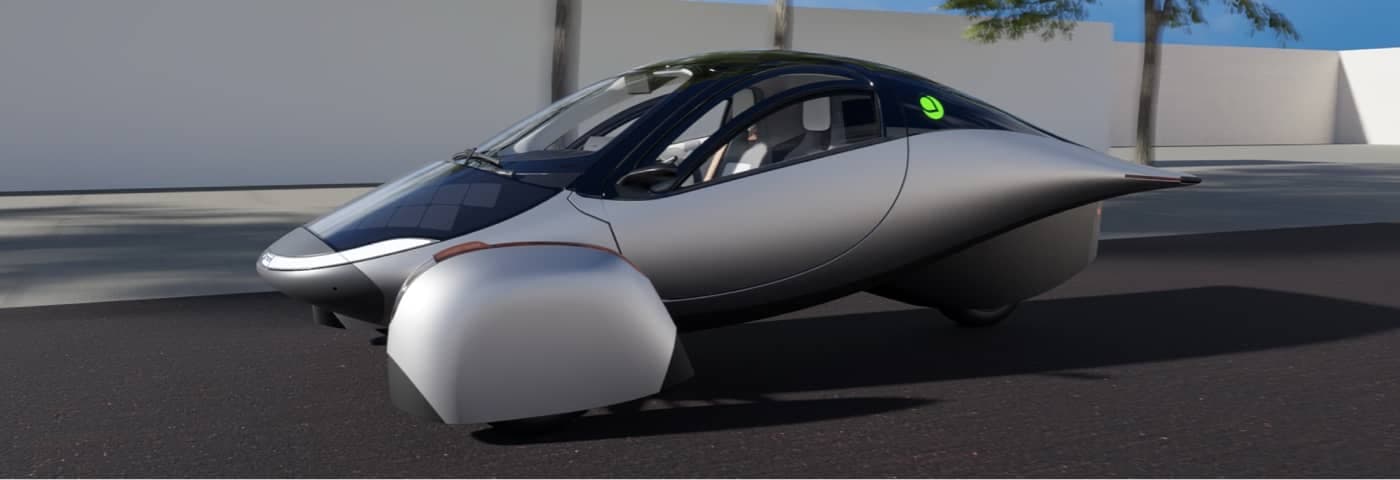 Aptera final nose design — side view