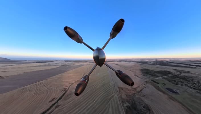 Peregreen V4 drone in flight at altitude