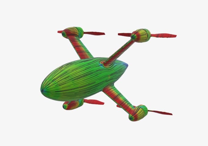 Surface friction CFD render
