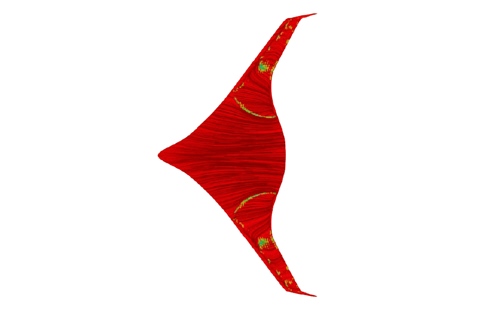 Top view of surface friction plot