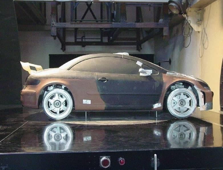 Peugeot 307 WRC scaled model - Picture by Laboratoire Aérodynamic Eiffel