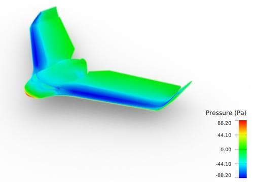 (b) 3D Pressure field on the original design