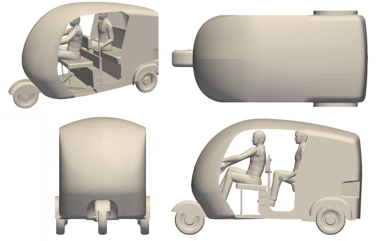 The revised Rickshaw 3-wheeler design