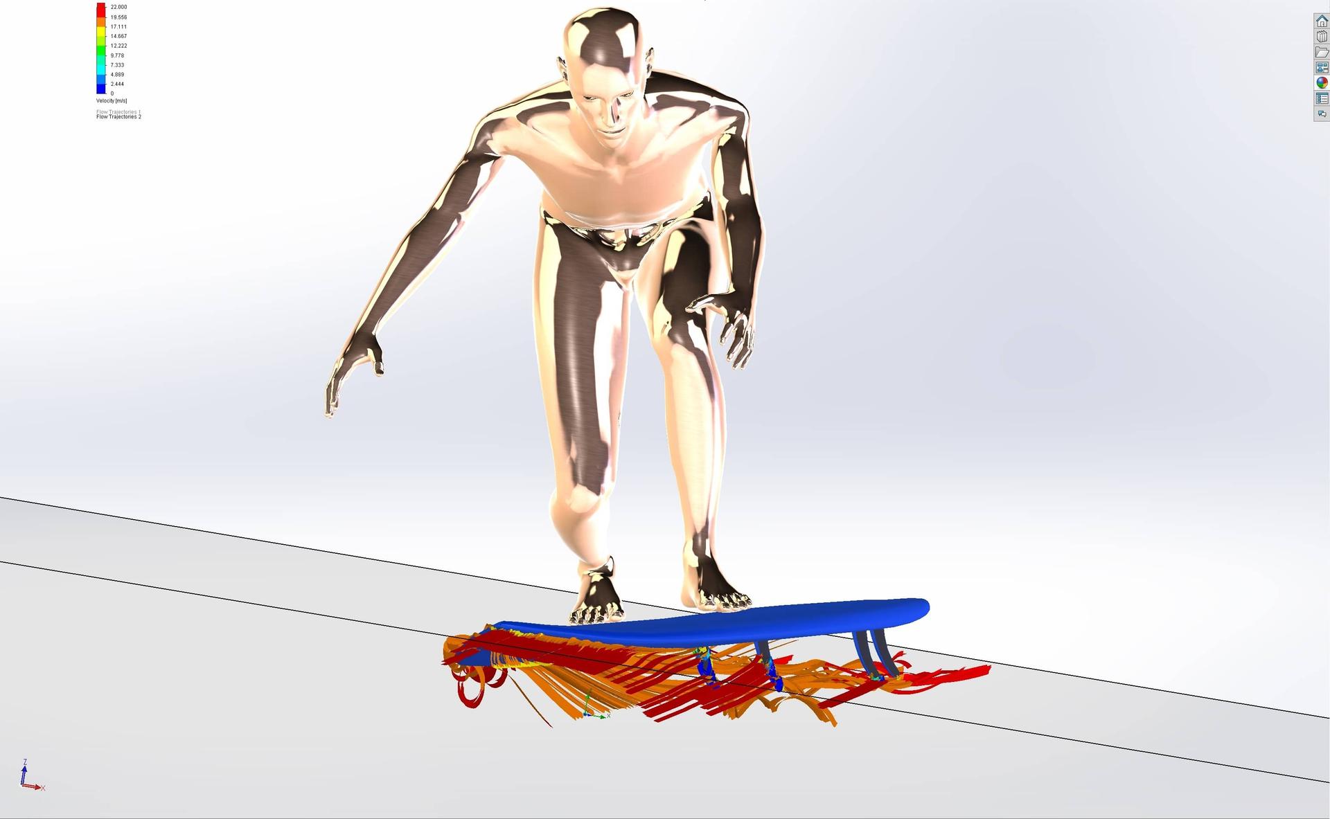 The 3D Avatar of Ian Walsh on a surf board - image by Falcon Pursuit