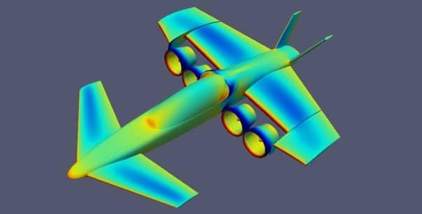 CFD (Computational Fluid Dynamics) analysis of the Manta ANN2 Formula Air Grand Prix aircraft - Illustration by Manta Aircraft SA
