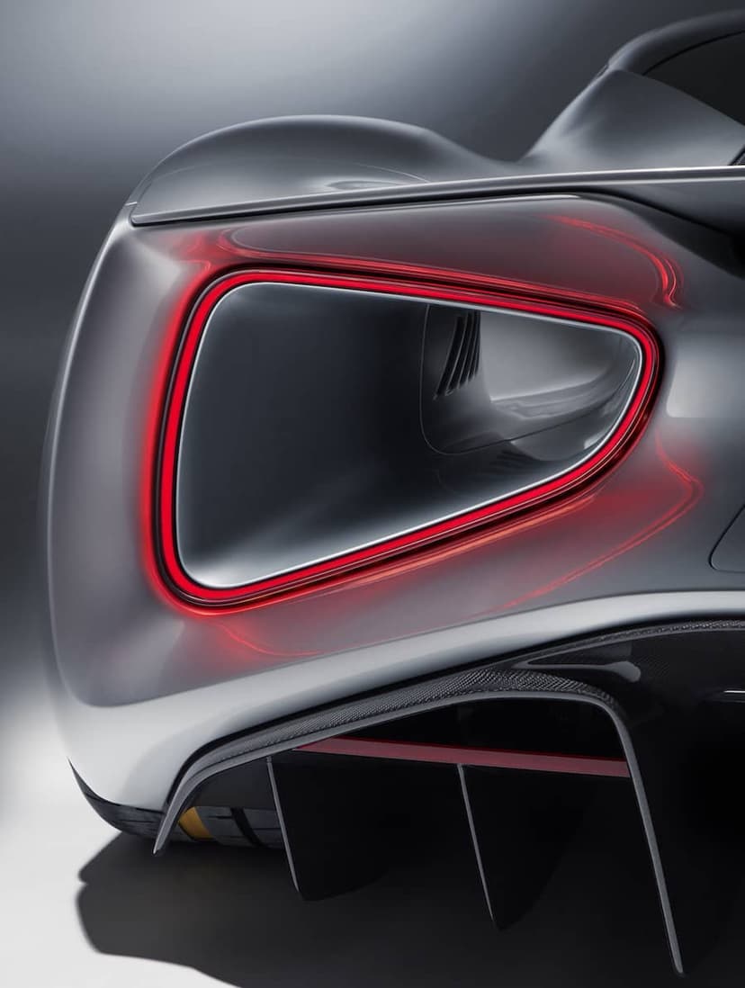 Close up image of the rear left of the Lotus Evija showing through channels