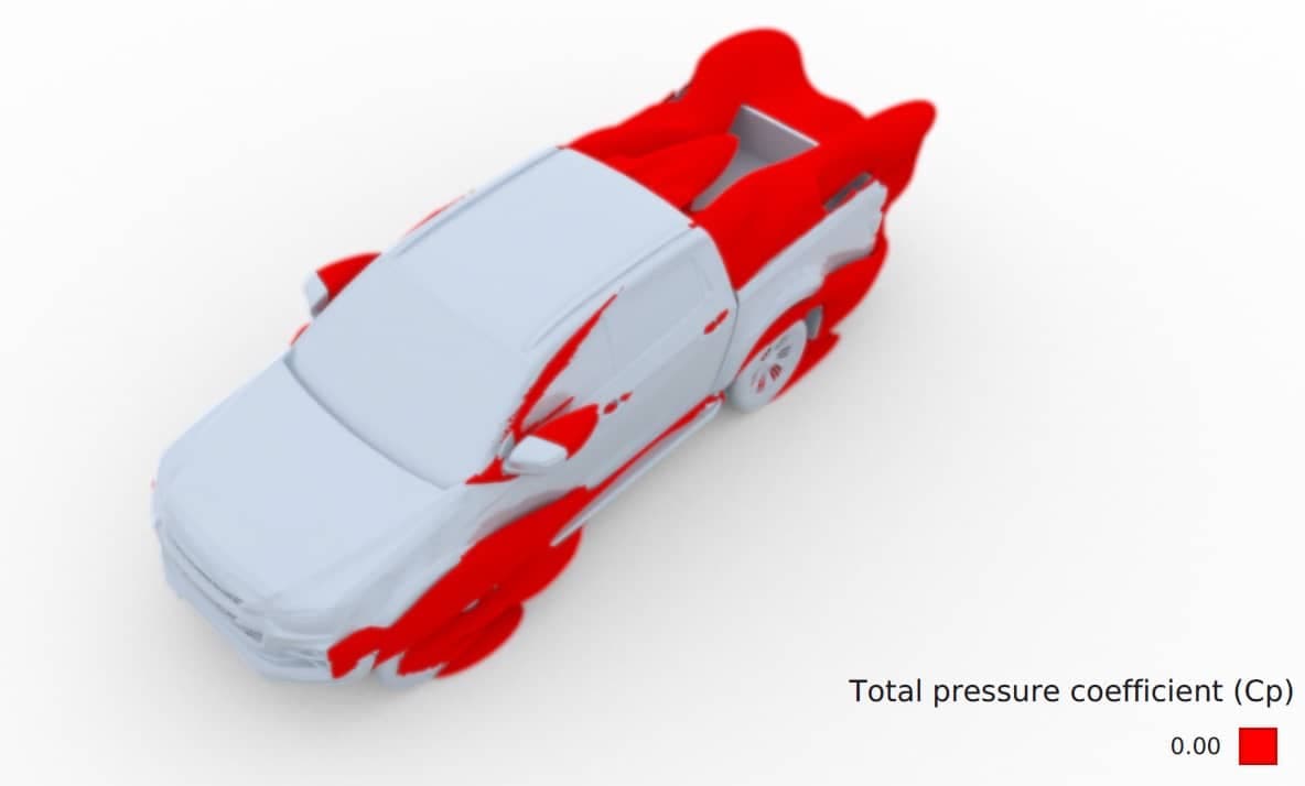 The aerodynamics of the Isuzu D-Max pickup truck without cove