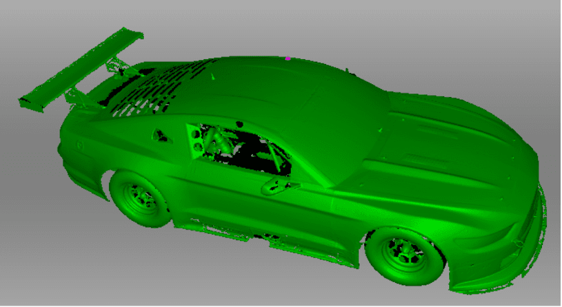 The raw 3D scan of the Trans-Am TA2 Mustang