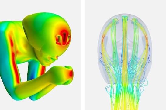 Time trial cycling helmet CFD contours. Source: Bike World News.