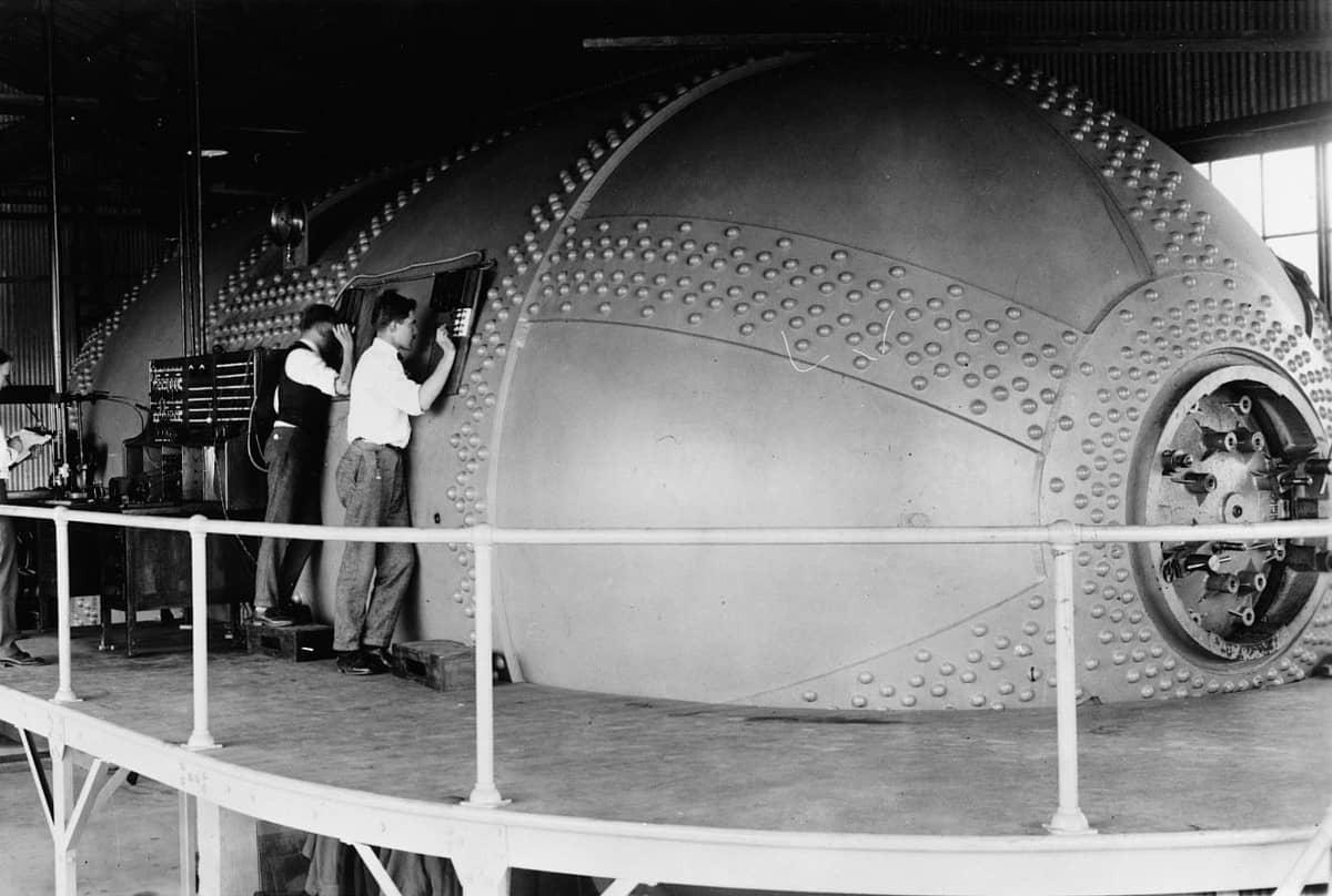 The pressure vessel from a 1920s pressurised wind tunnel. CREDIT: www.dhr.virginia.gov