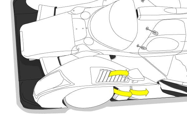 High pressure air exits through the openings on the wheel arches on this Audi R18. Image credit: ScarbsF1 Blog