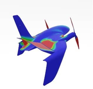 Surface pressure analysis of the back transition, when the drone changes from cruise flight to hover for landing.
