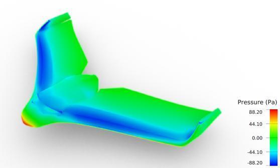 (b) 3D Pressure field on the optimized design